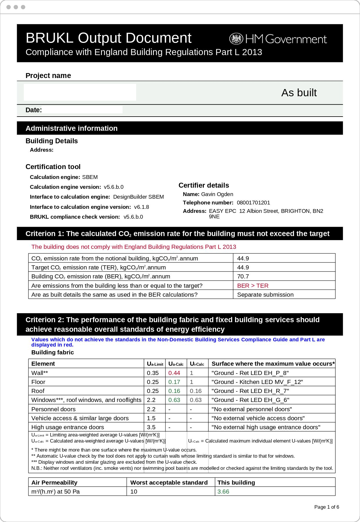 What do I get with BRUKL / SBEM Calculations