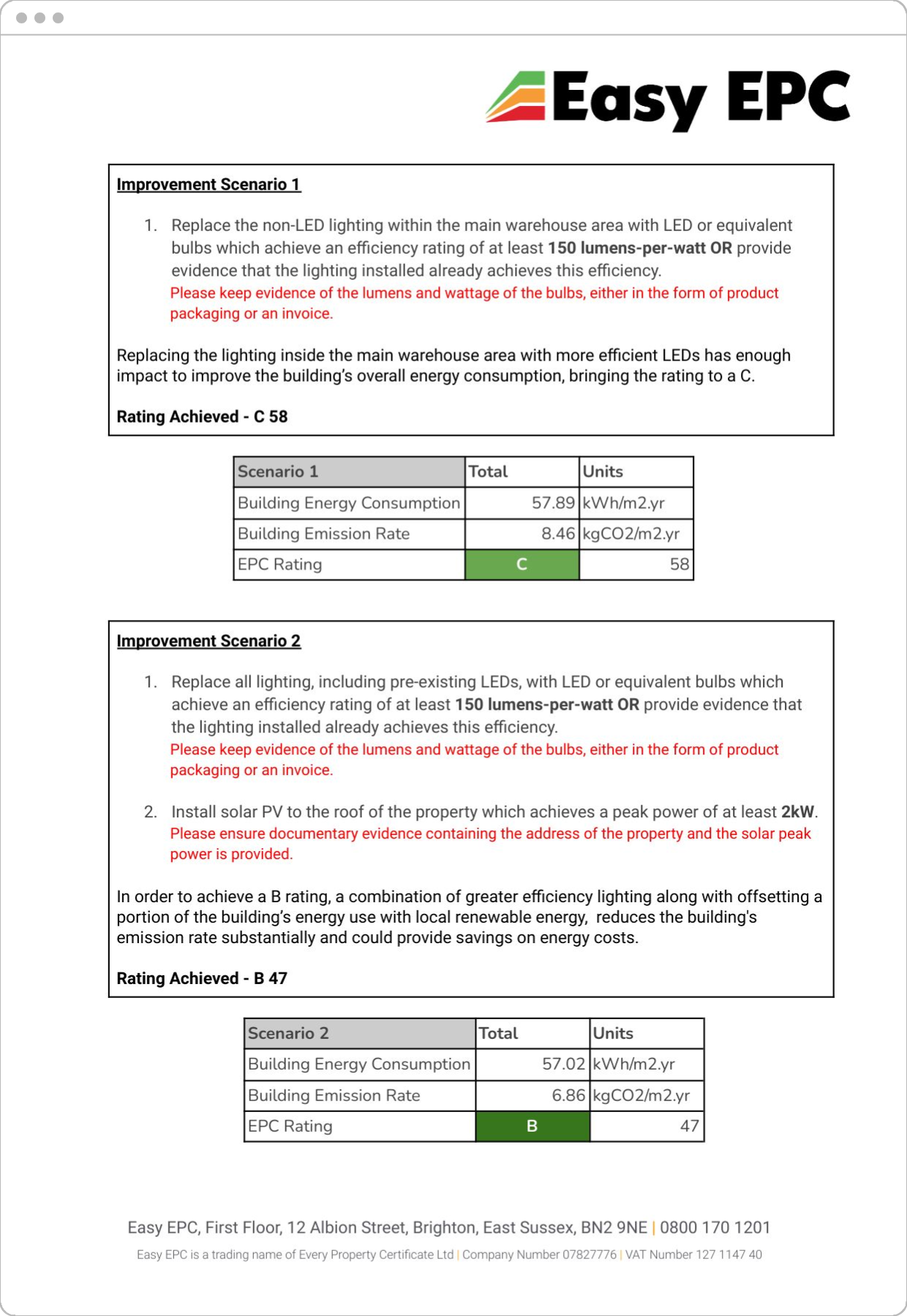 What do I get with a Minimum Energy Efficiency Standards Report?